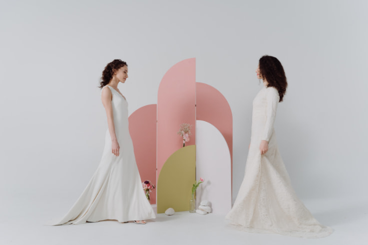 women with a white maxi dress