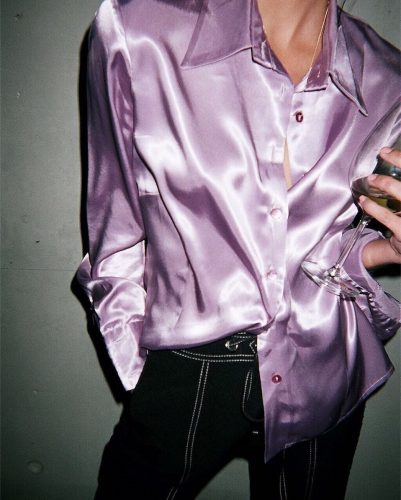 retro satin blouse