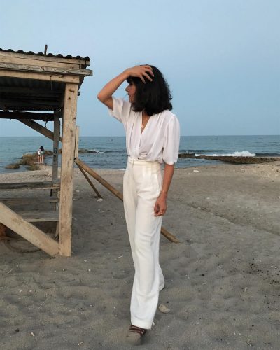 retro all white look
