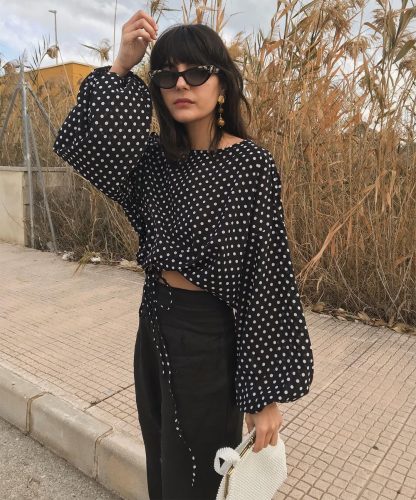 retro polka dots top