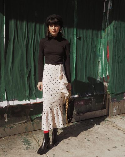 vintage polka dot skirt