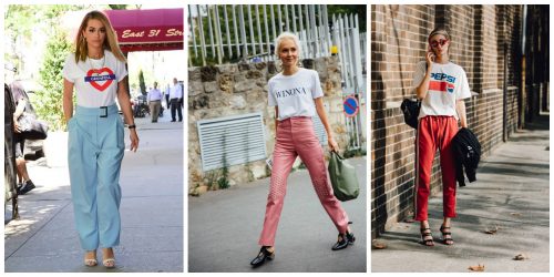 T-shirt with Color Casual Pants