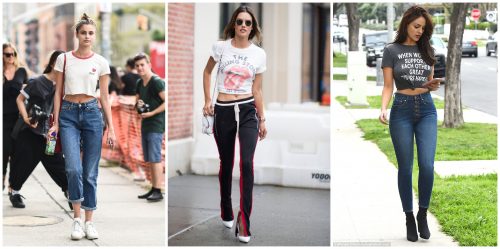 T-shirt with High Waist Trousers