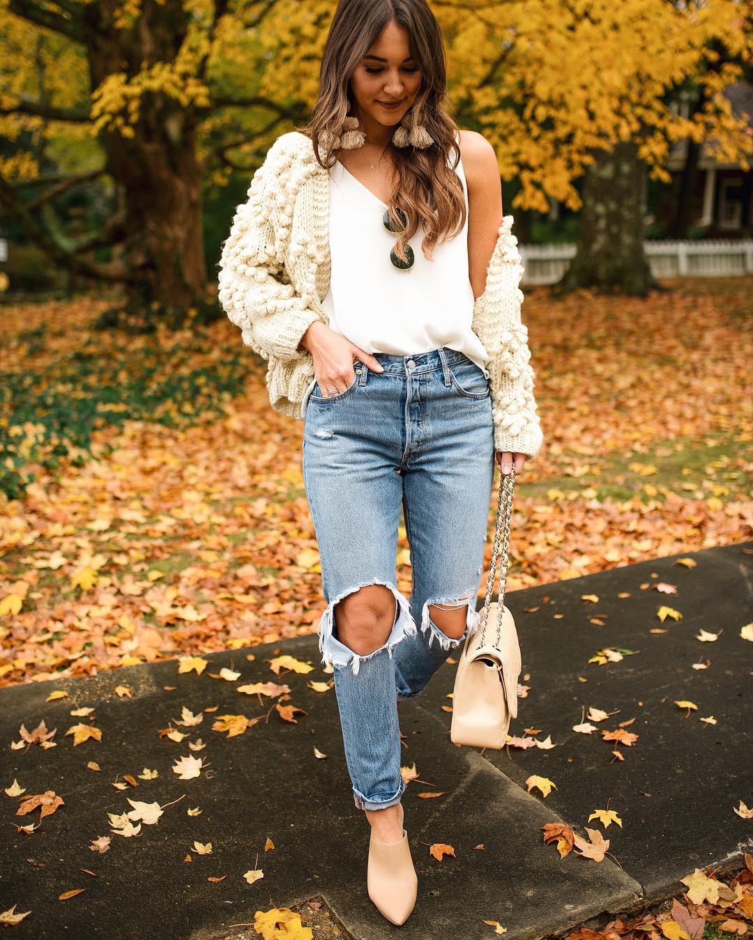 White Cardigan with Jeans