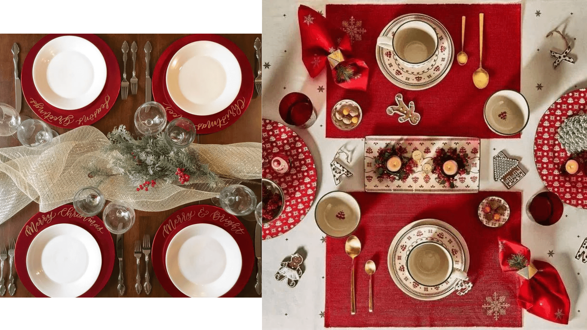 Christmas red tableware