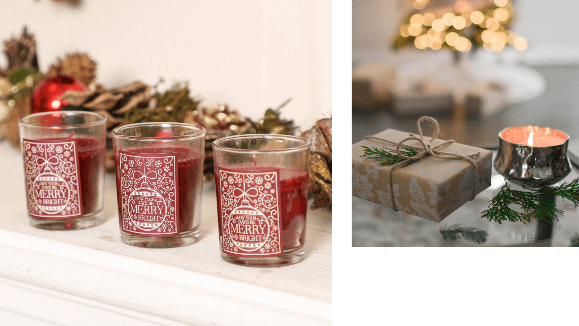 Christmas scented candle decoration