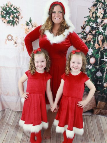 Hot Sale Christmas Fluffy Trim Dress For Female