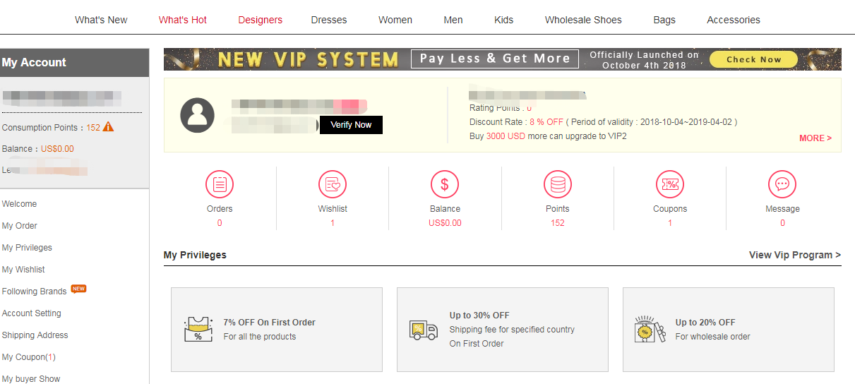 Wholesale7 account