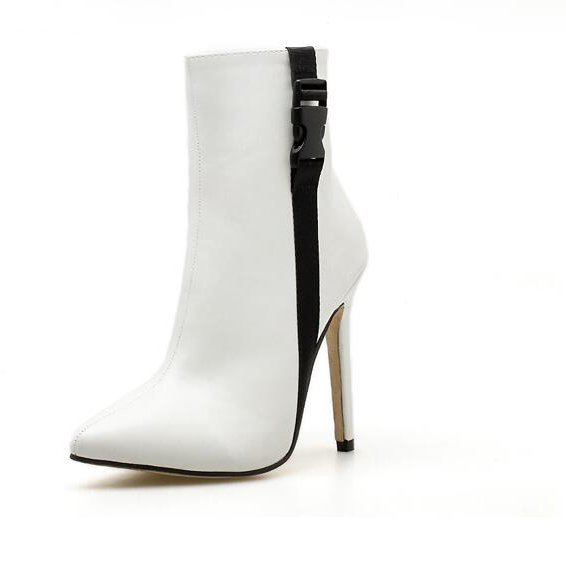 Euro Contrasting Colors Thin Heel Boots