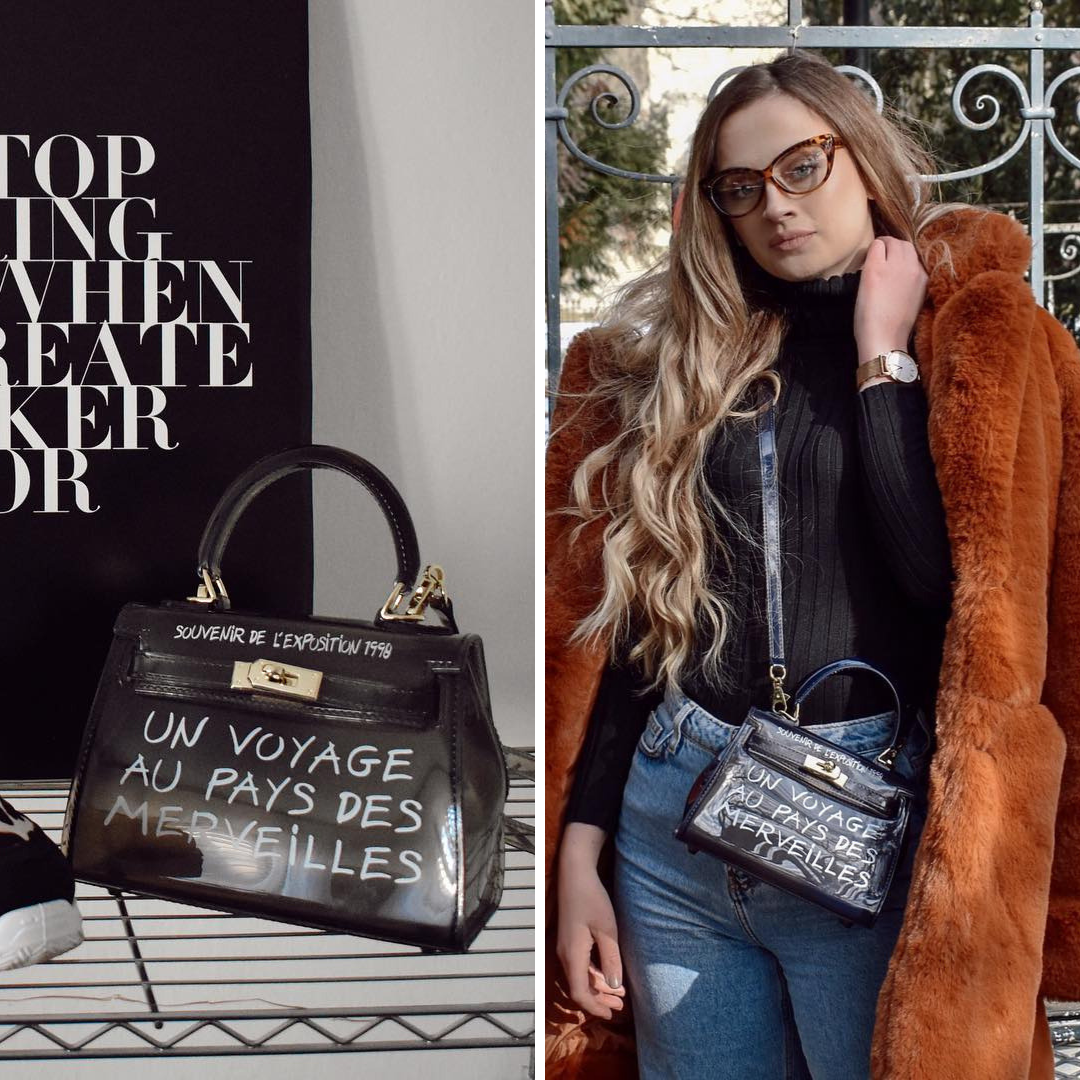 Euro Style Letter Printing Casual Jelly Shoulder Bag