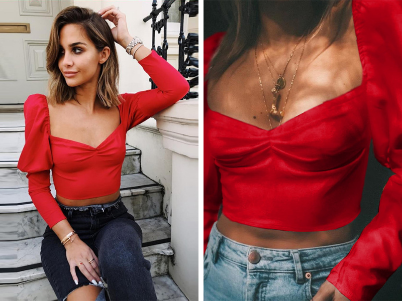 Hot Sale Puff Sleeve Crop T-Shirt