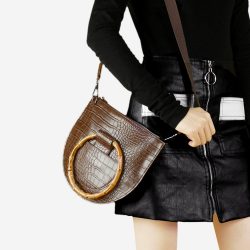 New Arrival Alligator Print Round Handle Handbag