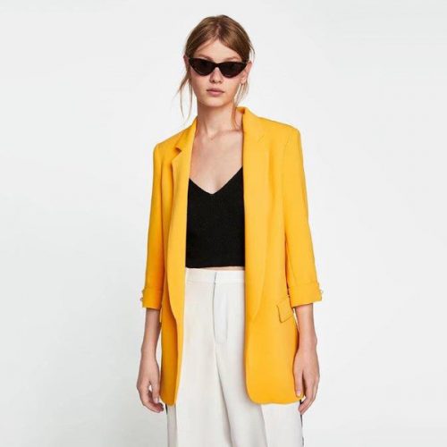 Sweet Pearl Button Lapel Suits