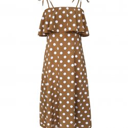 Polka Dot Ruffled Straps Dress