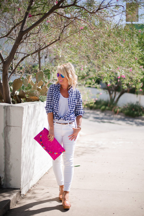 women wearing one-color tee and shirt