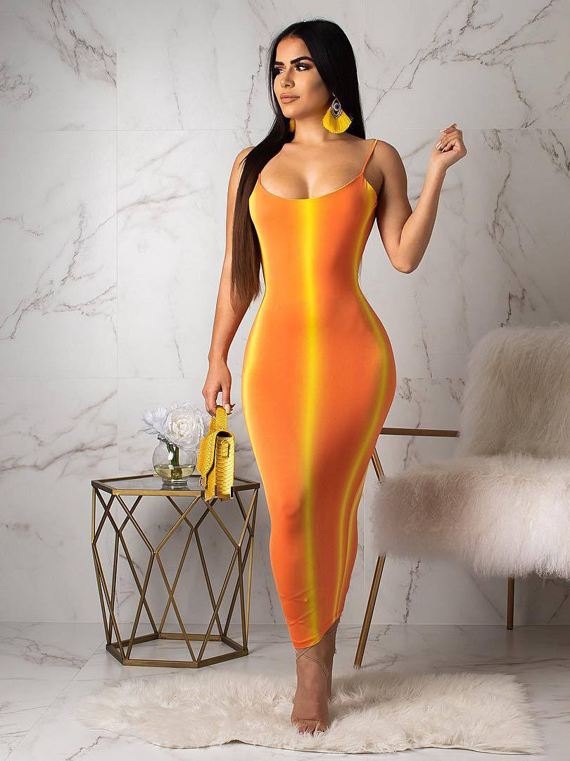 Nigh Club Solid Bodycon Fitted Straps Dresses