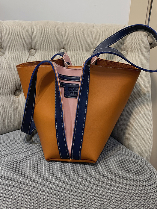 Vintage Contrast Color Women Cheap Shoulder Bags