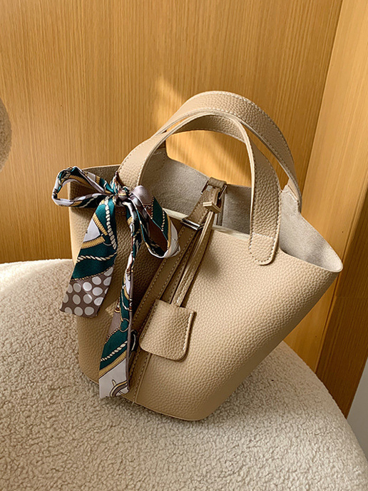 Brown leather handbag
