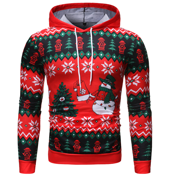 Christmas 3D Snowman Printing Hoodies For Men