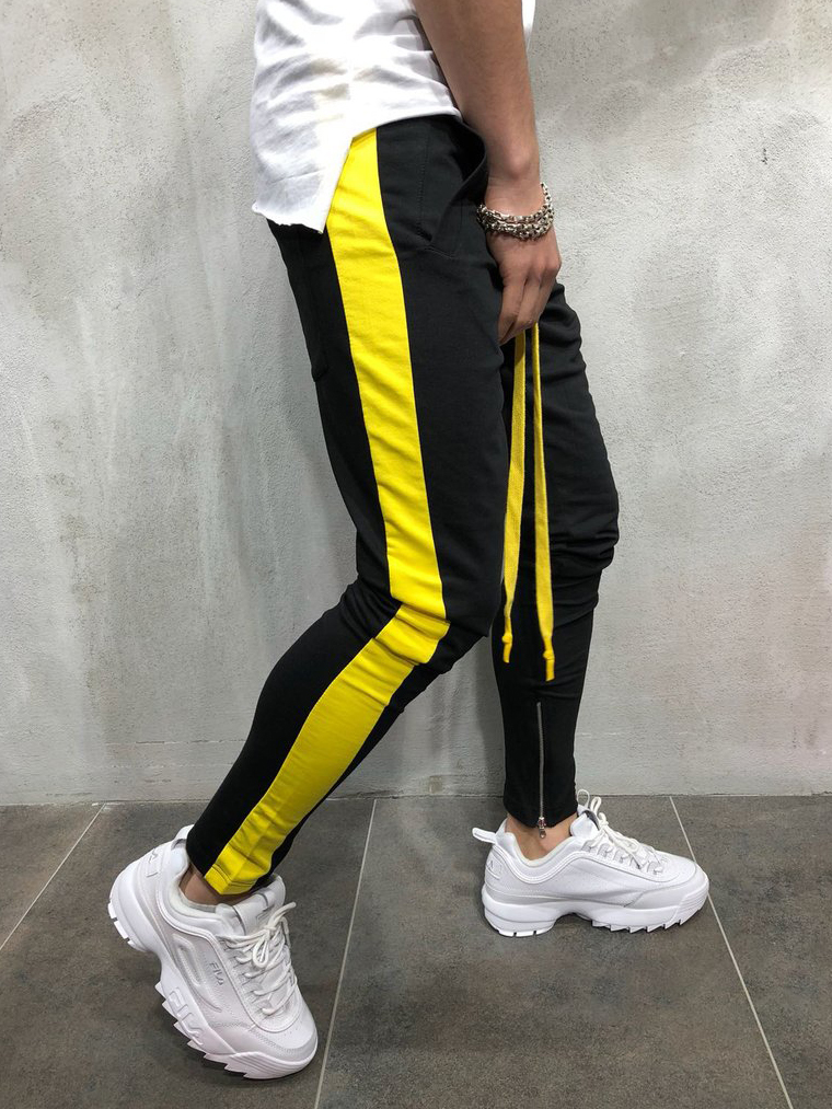 Casual Color Block Sporty Long Pants For Men