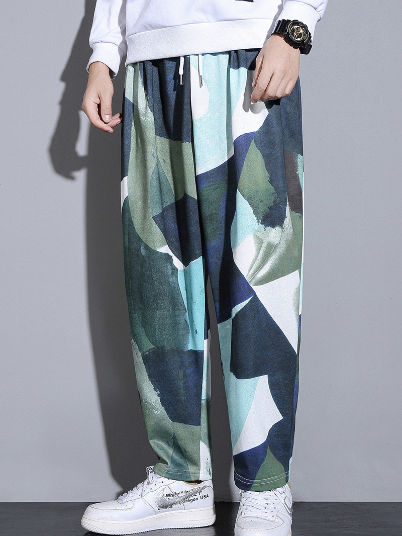 Colorful Print Harem Style Loose Pants For Men