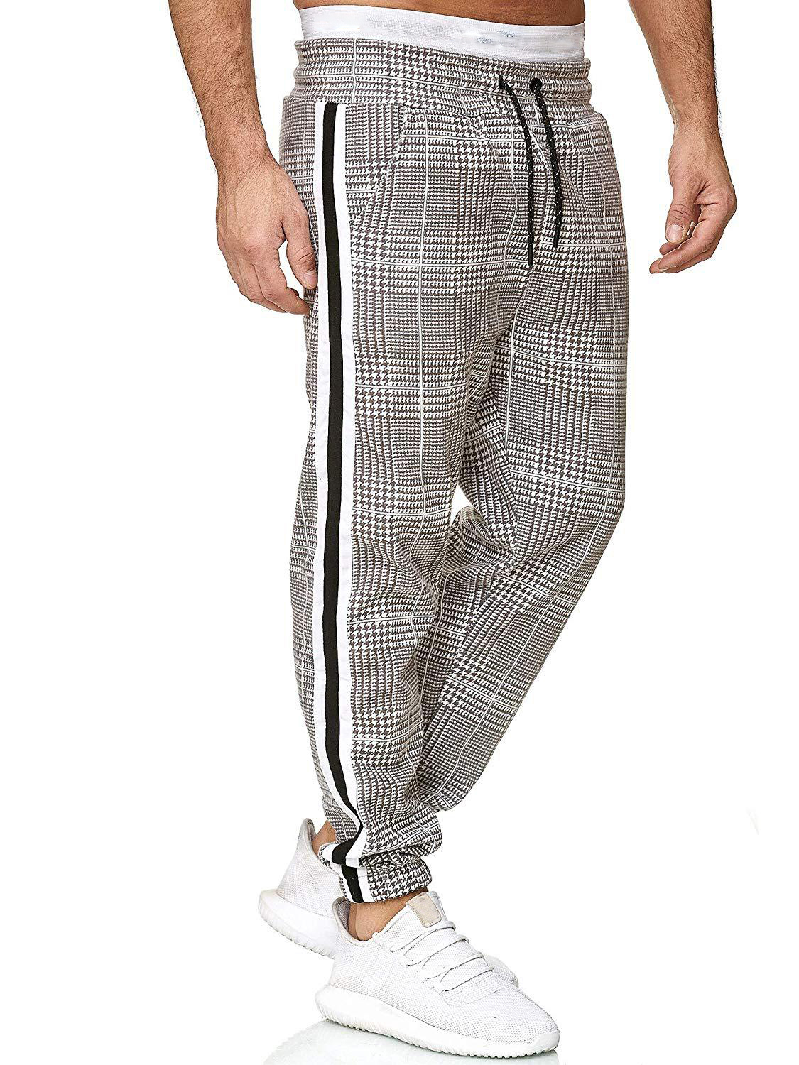 Houndstooth Printed Drawstring Pencil Pants