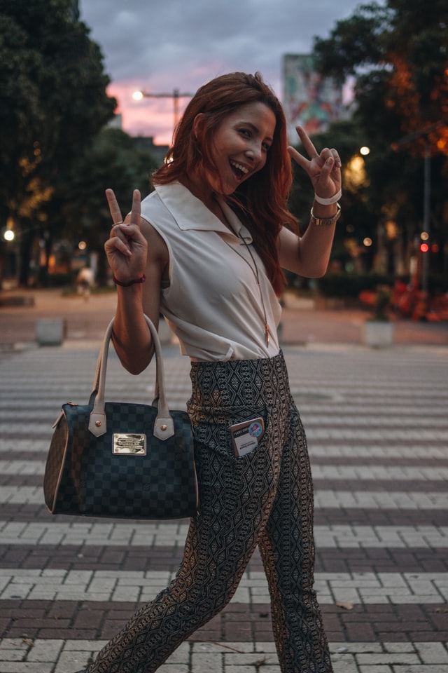 women with handbag