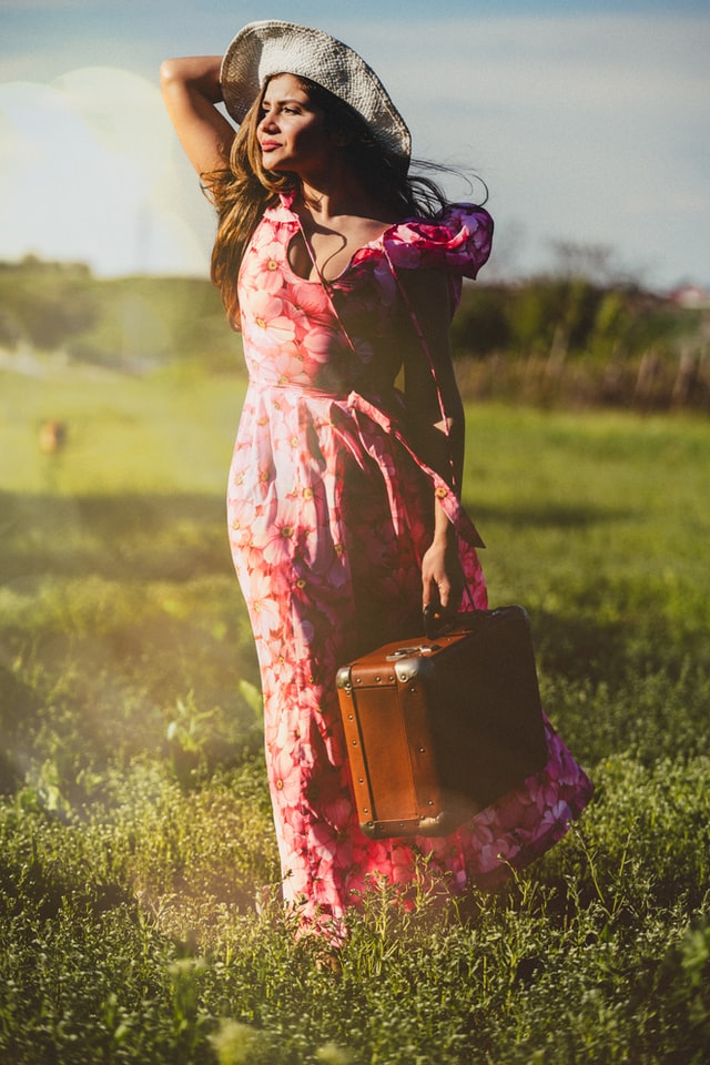 leaf sleeves maxi dress