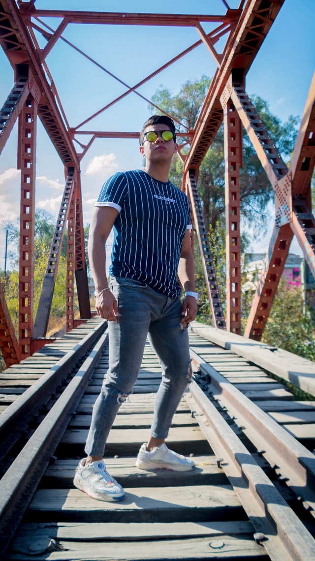 Fashionable men wear
