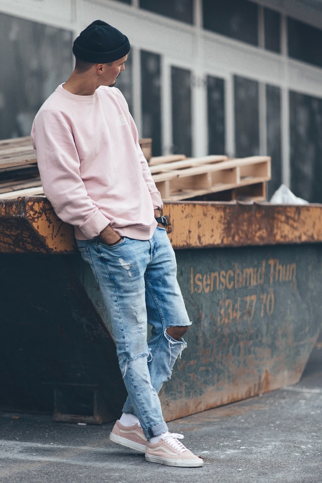 Pink casual sweater