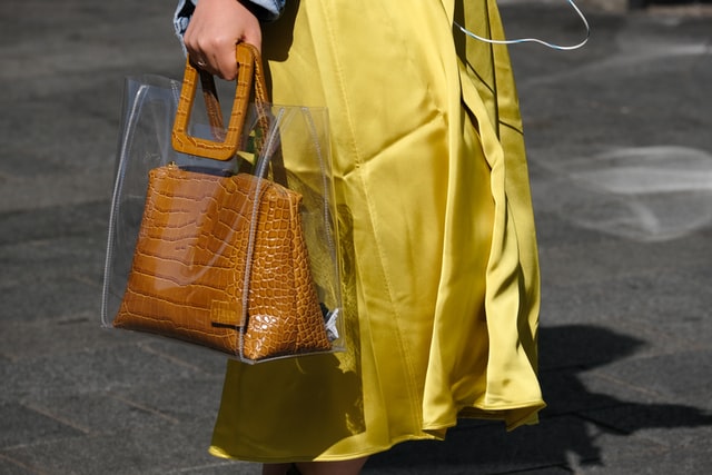 Plastic stitching crocodile leather bag