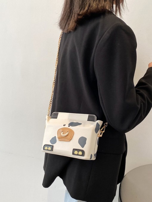 Cute Hasp Cow Shoulder Bags For Ladies