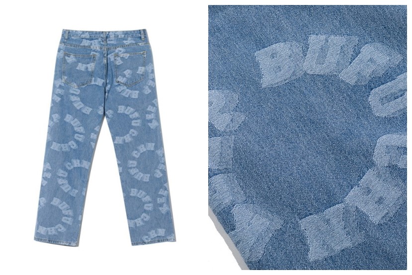 Hip-Hop Style Letter Printed Loose Denim Jeans
