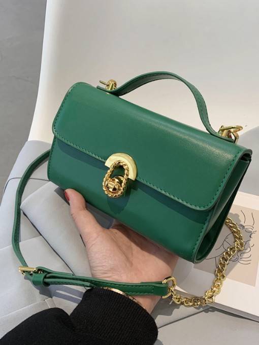 New Simple Twist Lock Chain Bags