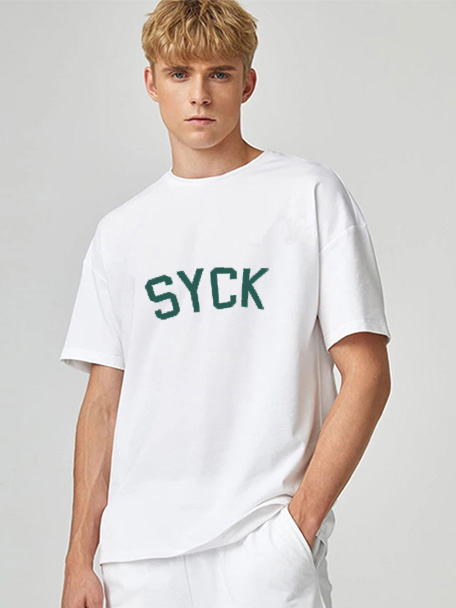 Simple Design Letter Printed Short Sleeve T Shirts