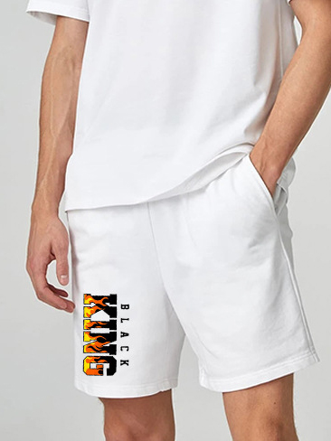 Summer Casual Loose Printed Letter Short Pants