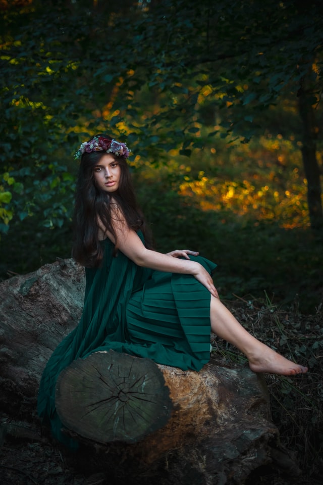 green maxi dress