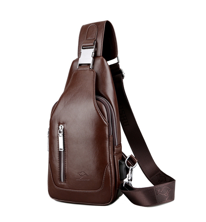 Business Solid Zipper Up Bumbag For Men