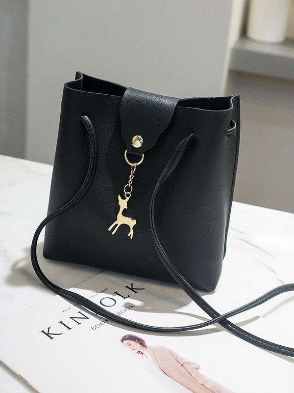 Simple Deer Pendant Crossbody Shoulder Bag